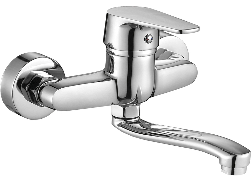 Kuchinox Luga grifo para lavabo a pared cromo BQL050D