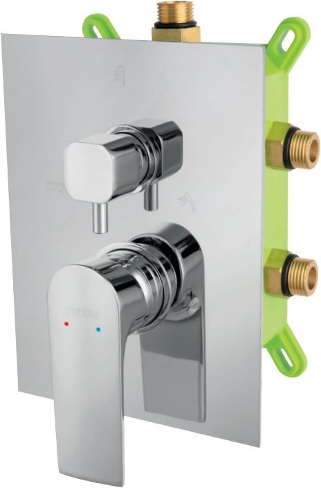 Ferro Algeo Square grifo de bañera y ducha empotrado cromo BAQ7P3BOX