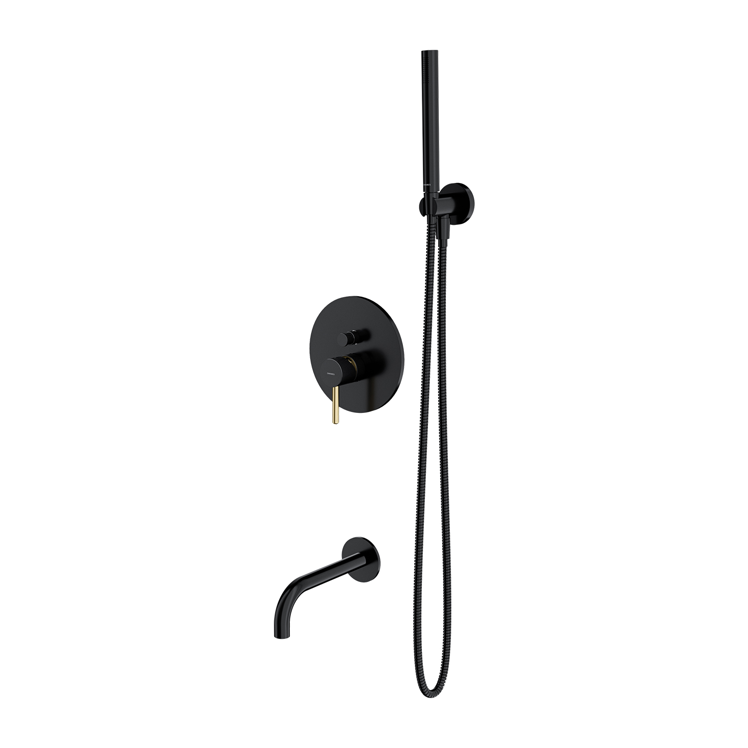 Omnires Y conjunto bañera/ducha empotrado negro SYSYW01BLGL