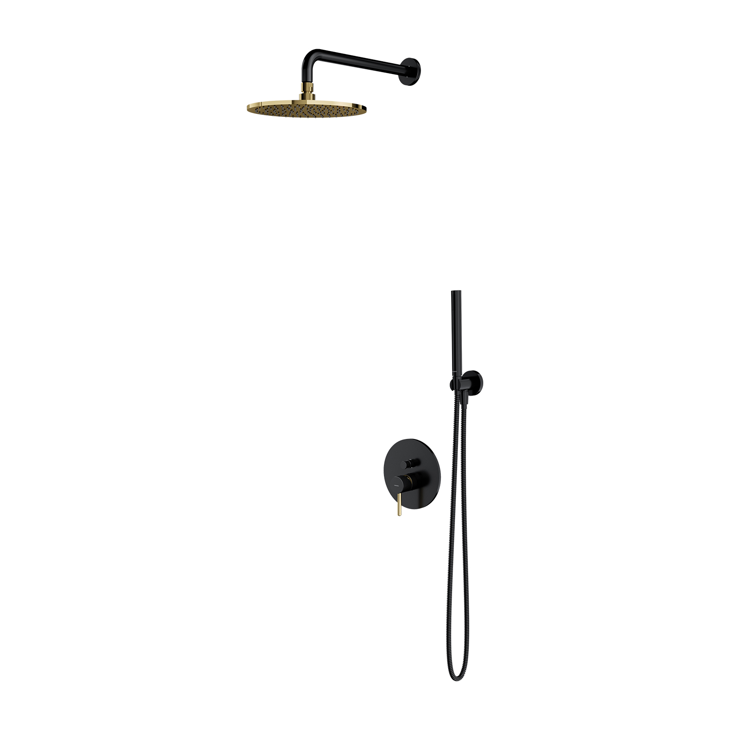 Omnires Sys conjunto de ducha empotrado negro-oro SYSY18BLGL