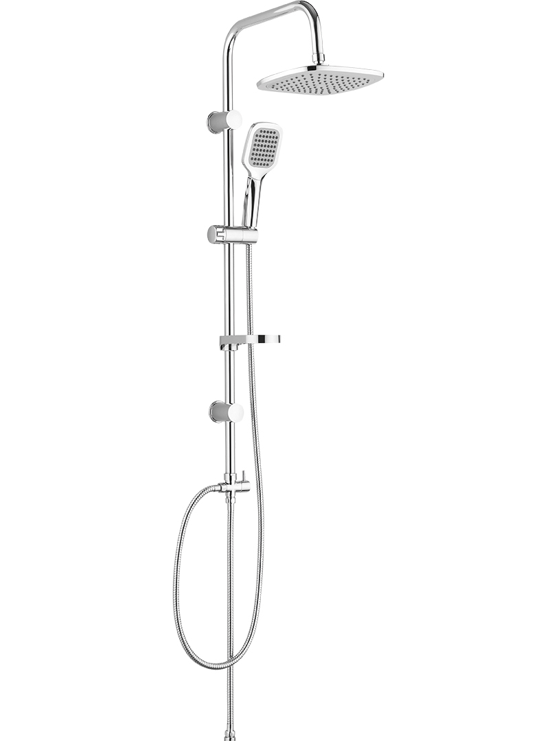 Kuchinox Borgo conjunto de ducha a pared con rociador con efecto lluvia cromo PKG00KX