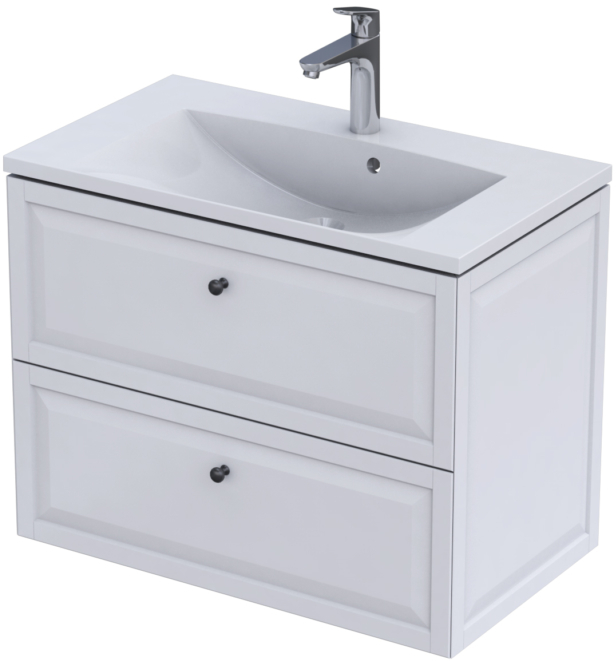 Oristo Montebianco armario 79.6x45.9x60.3 cm suspendido, para lavabo blanco OR47-SD2S-80-2