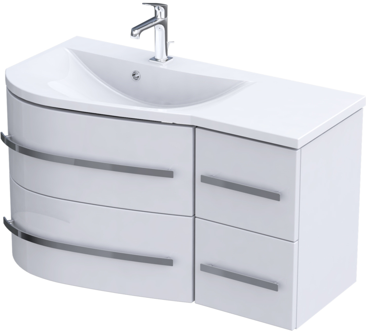 Oristo Opal armario 90x44x50 cm suspendido, para lavabo blanco OR30-SD4S-90-1-L