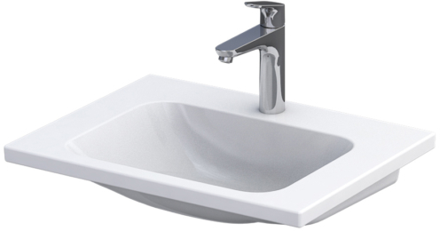 Oristo Cera lavabo 60x46 cm rectangular para mueble blanco UME-CE-60-91