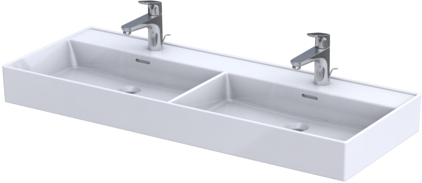 Oristo Bold lavabo 120.4x46.5 cm rectangular para mueble-doble blanco UME-BD-120-91-D