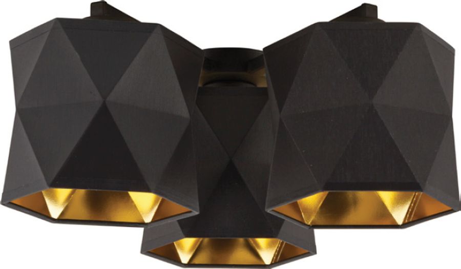 TK Lighting Siro lámpara de techo 3x15 W negro-oro 1042