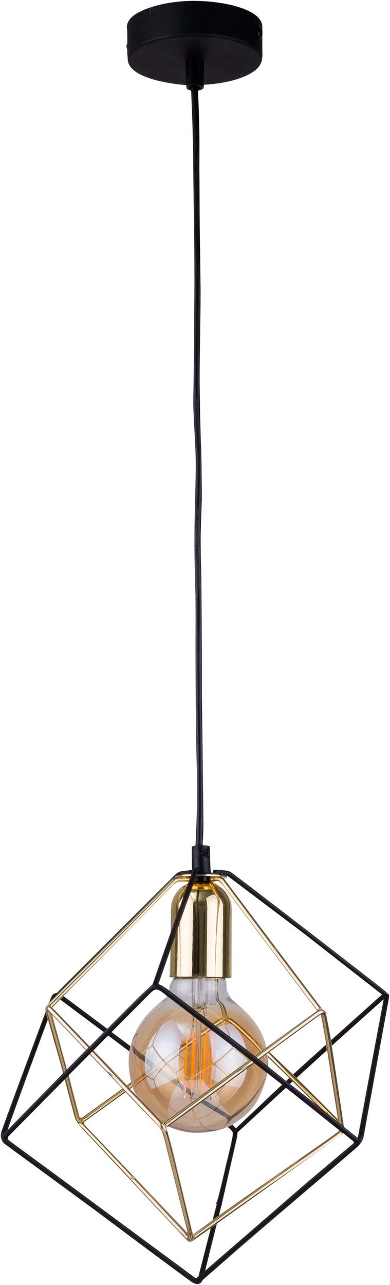 TK Lighting Alambre lámpara colgante 1x60 W negro-oro 2777