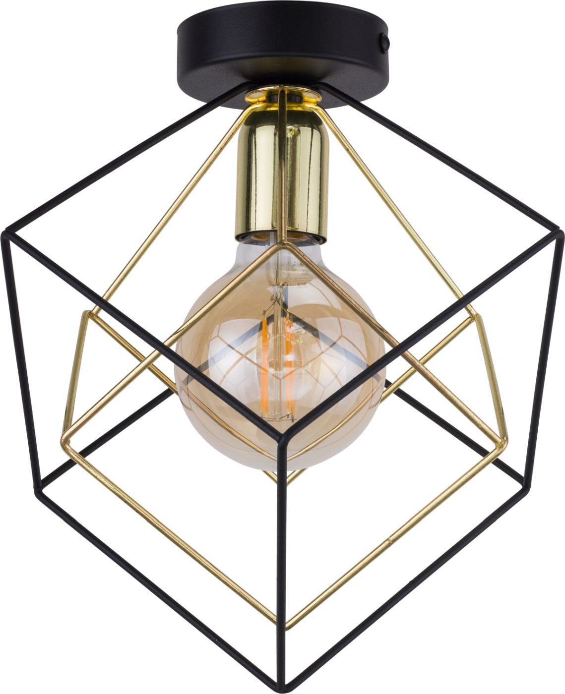 TK Lighting Alambre lámpara de techo 1x60 W negro-oro 2702