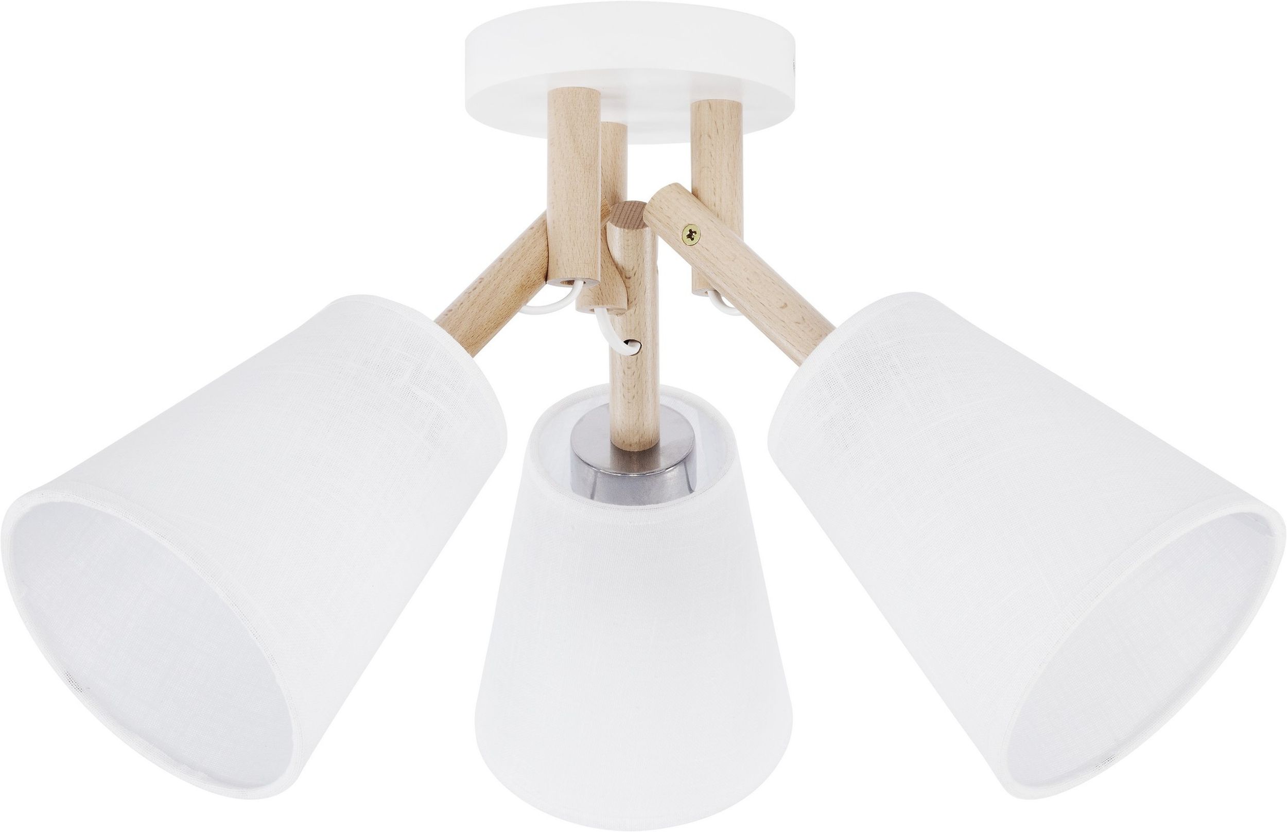 TK Lighting Vaio lámpara de techo 3x15 W blanco-madera 665