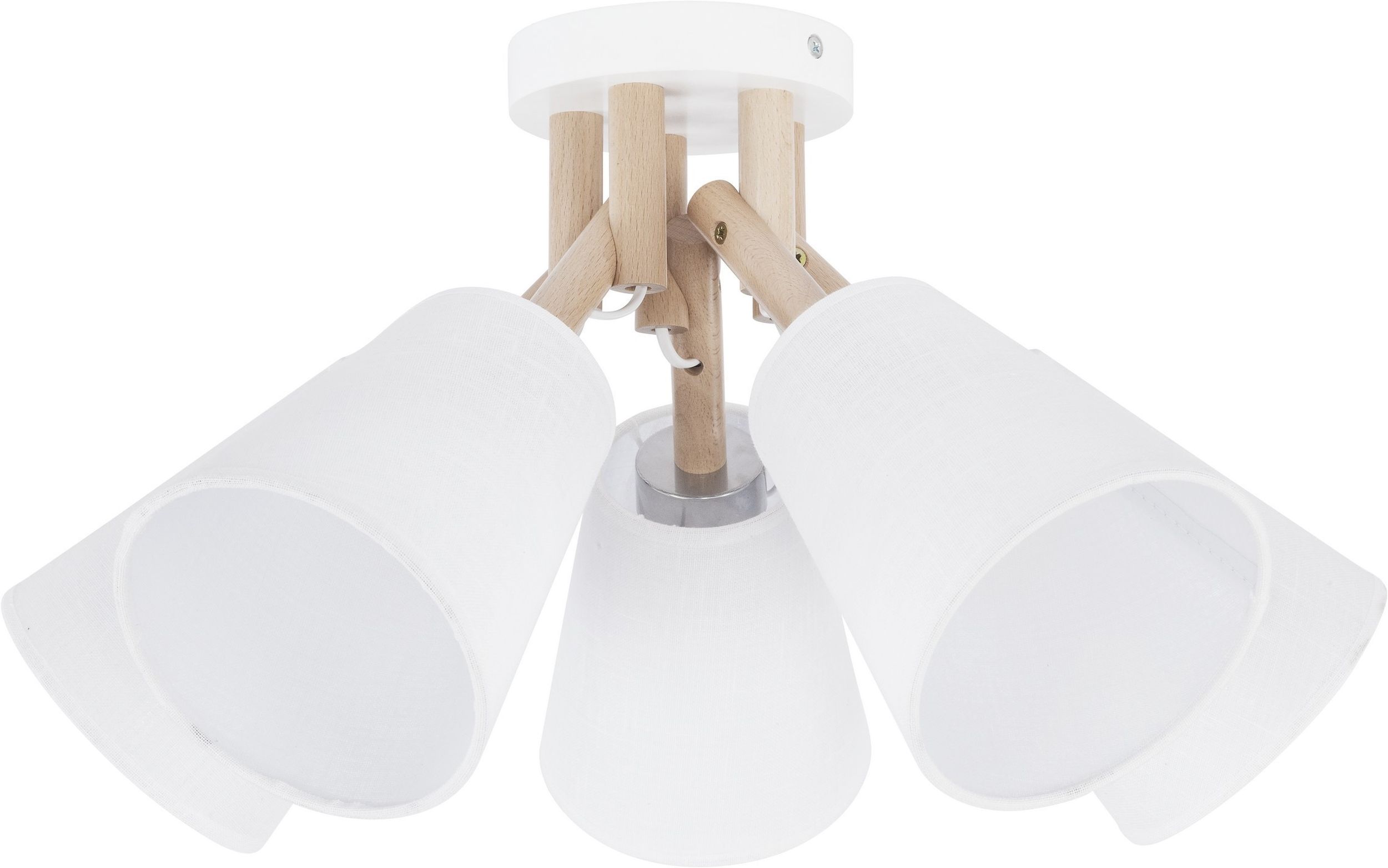 TK Lighting Vaio lámpara de techo 5x15 W blanco-madera 666