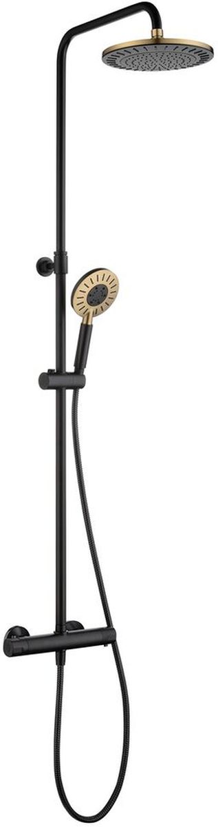Tiger Splash Akcent Rainfall conjunto de ducha a pared con termostato negro 1715145646