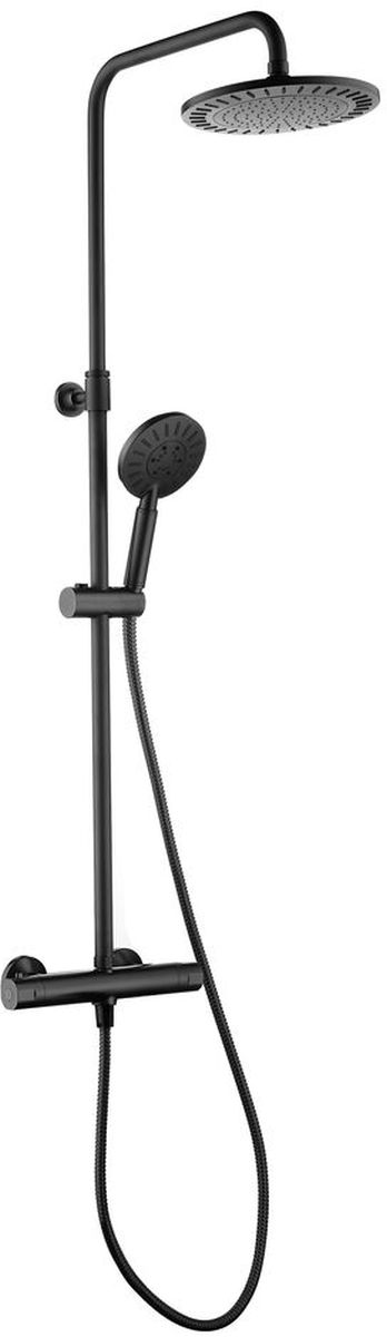 Tiger Splash Akcent Rainfall conjunto de ducha a pared con termostato negro 1715140746