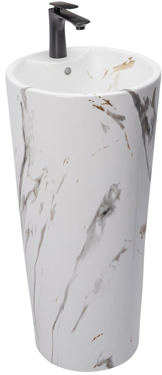 Rea Blanka lavabo 40x40 cm circular exento gris/piedra REA-U8704