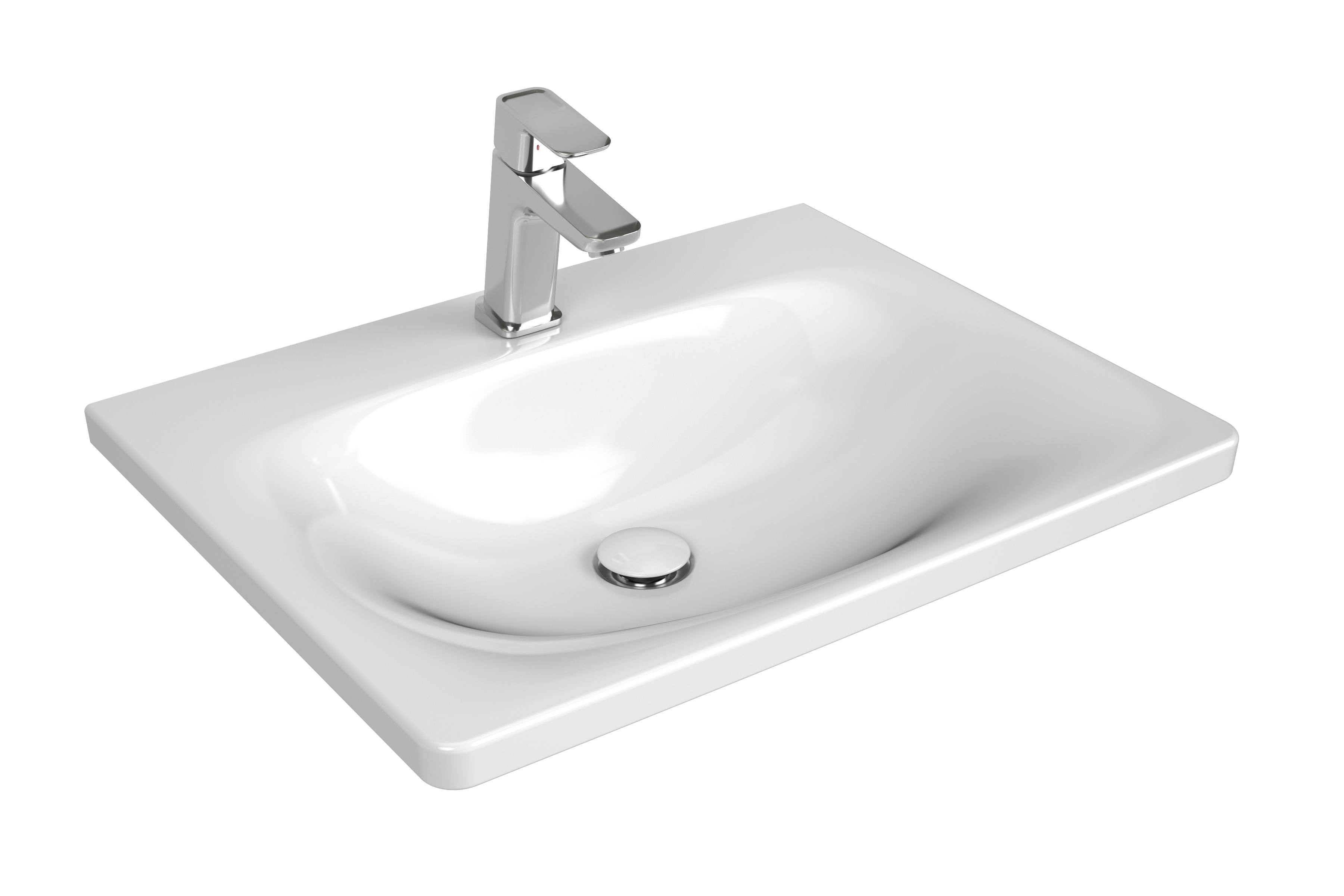 Ravak Balance lavabo 60x46.5 cm rectangular para mueble blanco XJX01260000