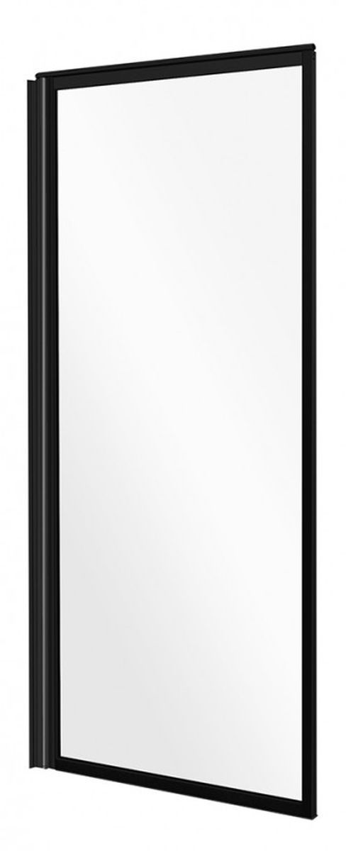 Besco Enzo mampara de bañera 70 cm una pieza negro mate/vidrio transparente PEB-1S