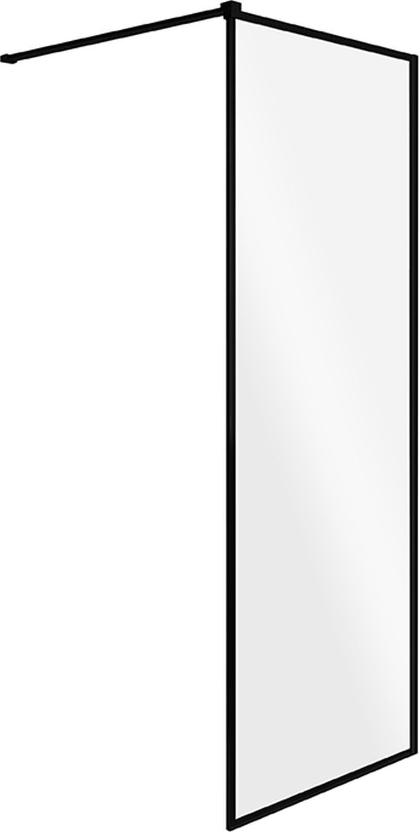Besco Toca mampara de ducha 110 cm negro mate/vidrio transparente TCB-110-190C