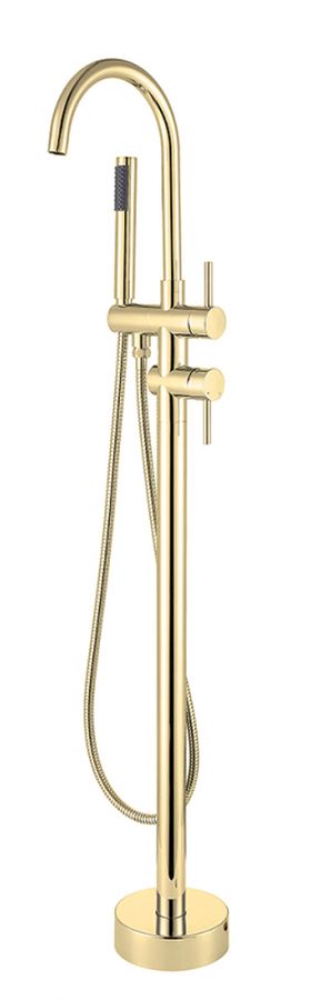 Besco Illusion grifo de bañera y ducha en suelo oro BW-II-ZL