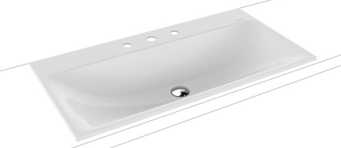 Kaldewei Silenio lavabo 90x46 cm rectangular empotrado blanco 907806273001