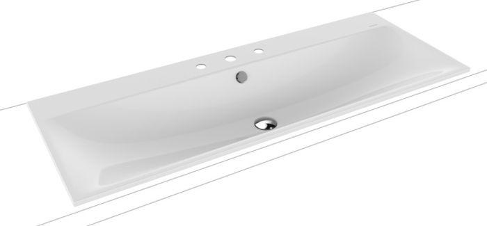 Kaldewei Silenio lavabo 120x46 cm rectangular empotrado blanco 907906033001