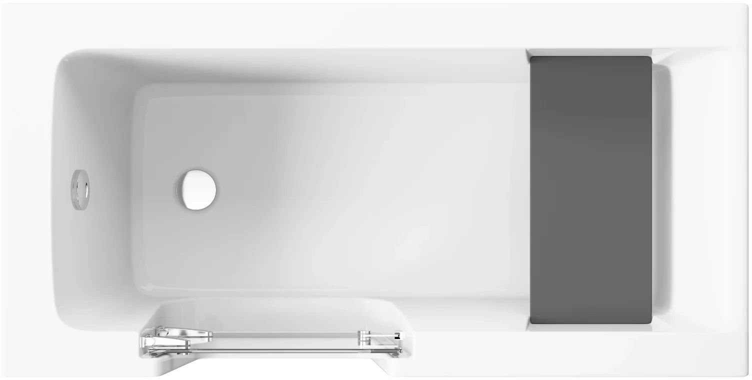 Polimat Vovo bañera rectangular con puerta 140x70 cm blanco 00276