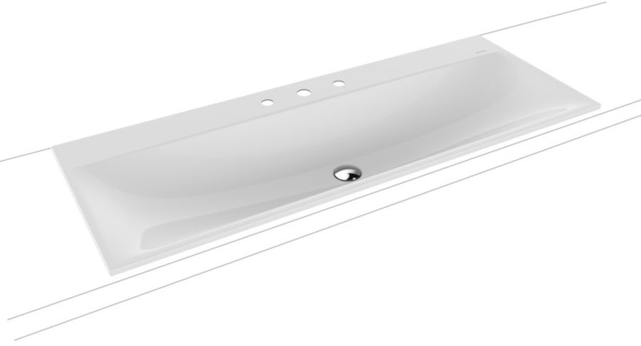 Kaldewei Silenio lavabo 120x46 cm rectangular empotrado blanco mate 907906273001