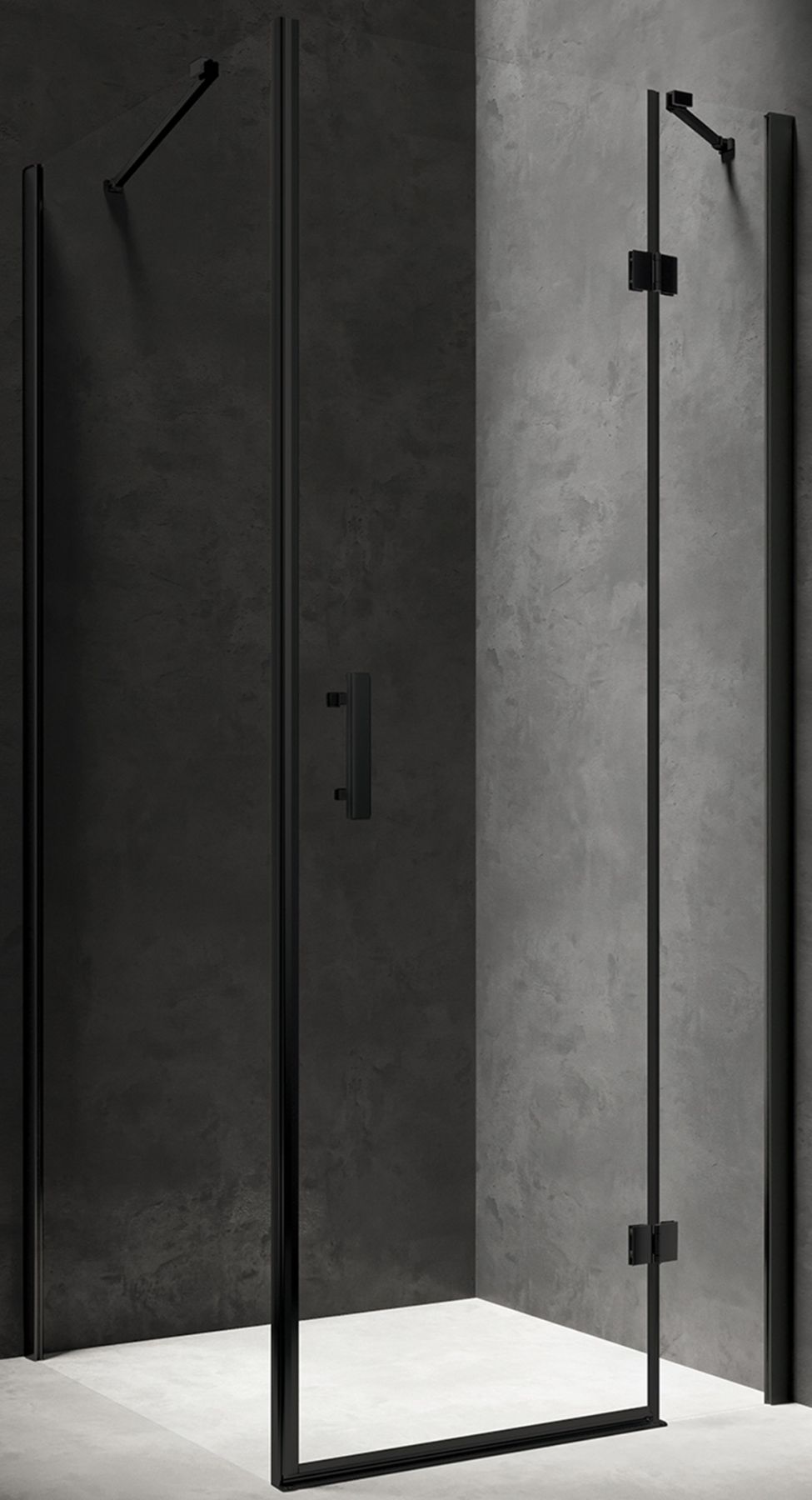 Omnires Manhattan cabina de ducha 100x90 cm rectangular negro mate/vidrio transparente MH9010BLTR