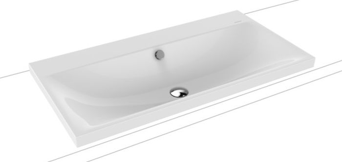 Kaldewei Silenio lavabo 90x46 cm rectangular sobre encimera blanco 904006003001