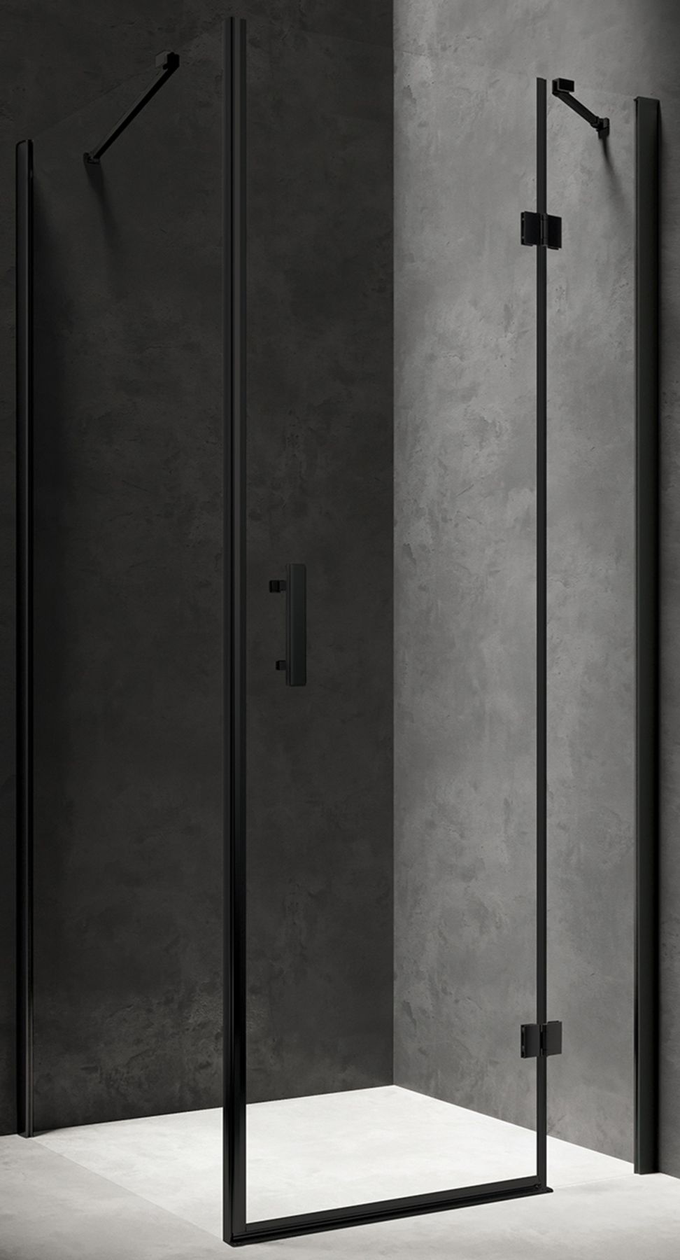 Omnires Manhattan cabina de ducha 90x80 cm rectangular negro mate/vidrio transparente MH9080BLTR