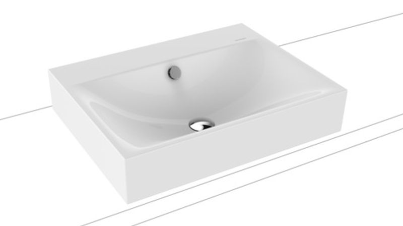 Kaldewei Silenio lavabo 60x46 cm rectangular sobre encimera blanco 904106003001