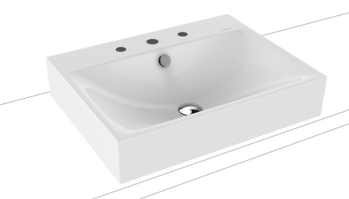 Kaldewei Silenio lavabo 60x46 cm rectangular sobre encimera blanco 904106033001