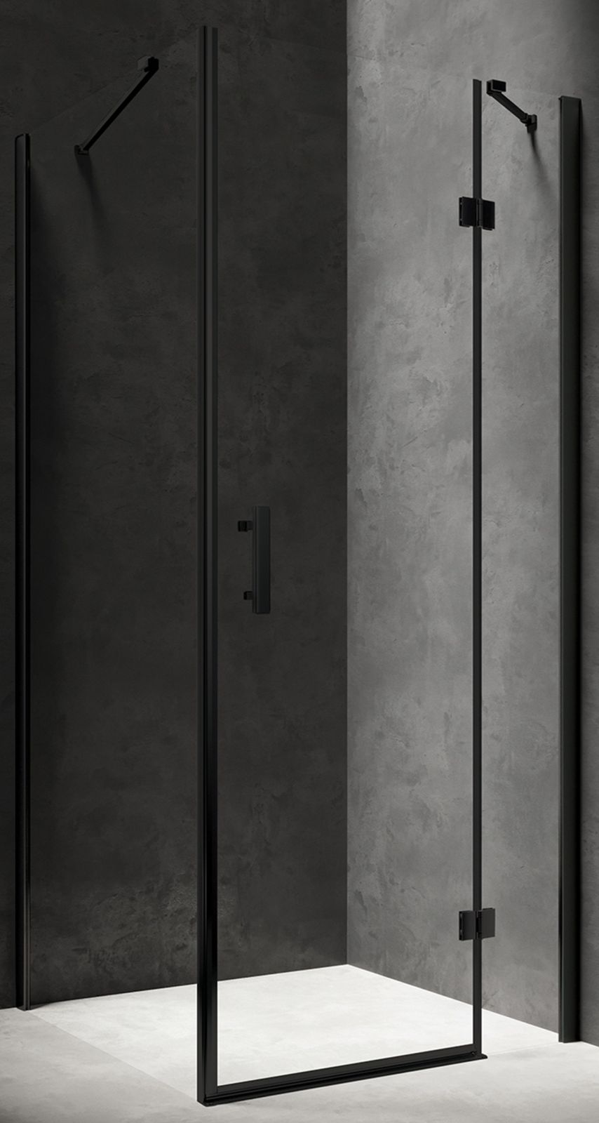 Omnires Manhattan cabina de ducha 100x90 cm rectangular negro mate/vidrio transparente MH1090BLTR