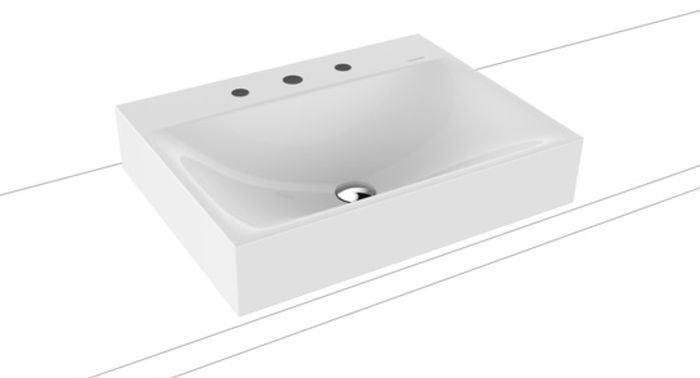 Kaldewei Silenio lavabo 60x46 cm rectangular sobre encimera blanco 904106273001