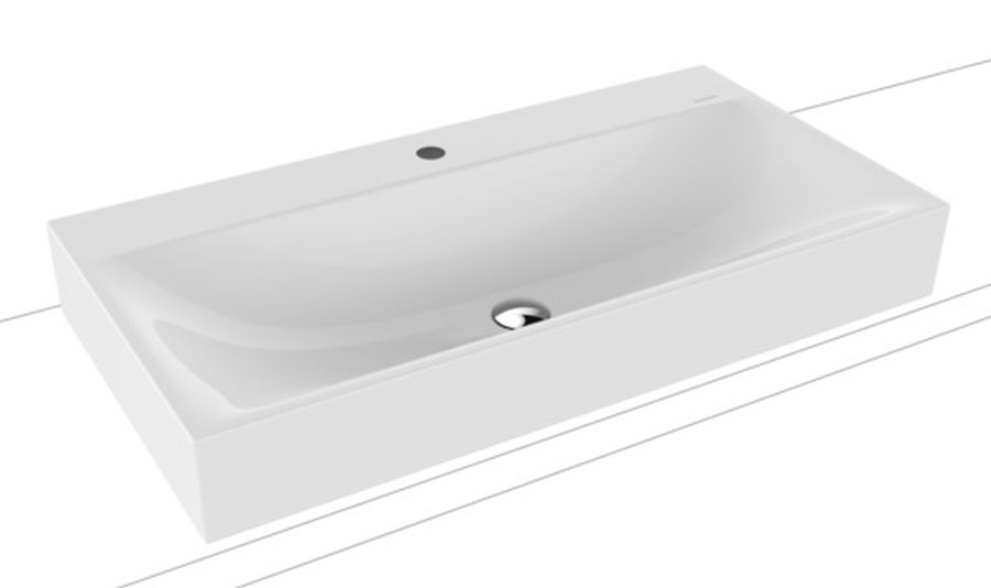 Kaldewei Silenio lavabo 90x46 cm rectangular sobre encimera blanco 904206303001