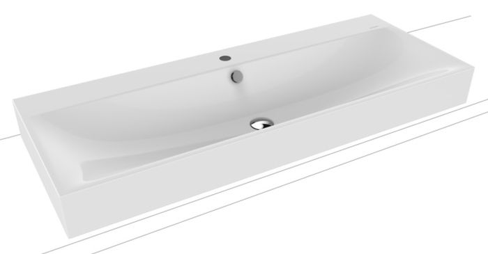 Kaldewei Silenio lavabo 120x46 cm rectangular sobre encimera blanco 906406013001