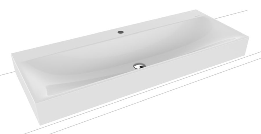 Kaldewei Silenio lavabo 120x46 cm rectangular sobre encimera blanco 906406303001
