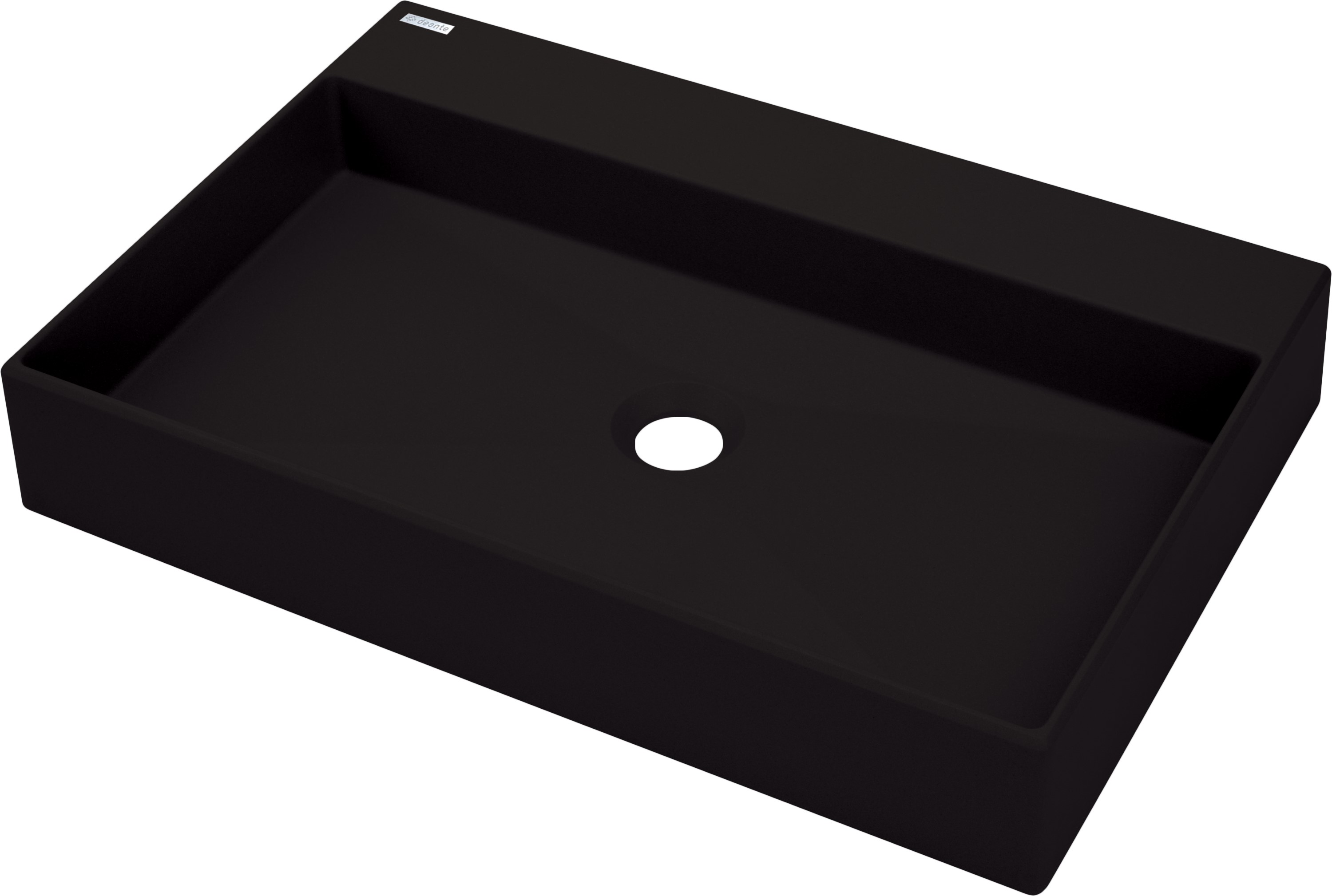 Deante Correo lavabo 60x40 cm rectangular sobre encimera negro CQR_NU6S