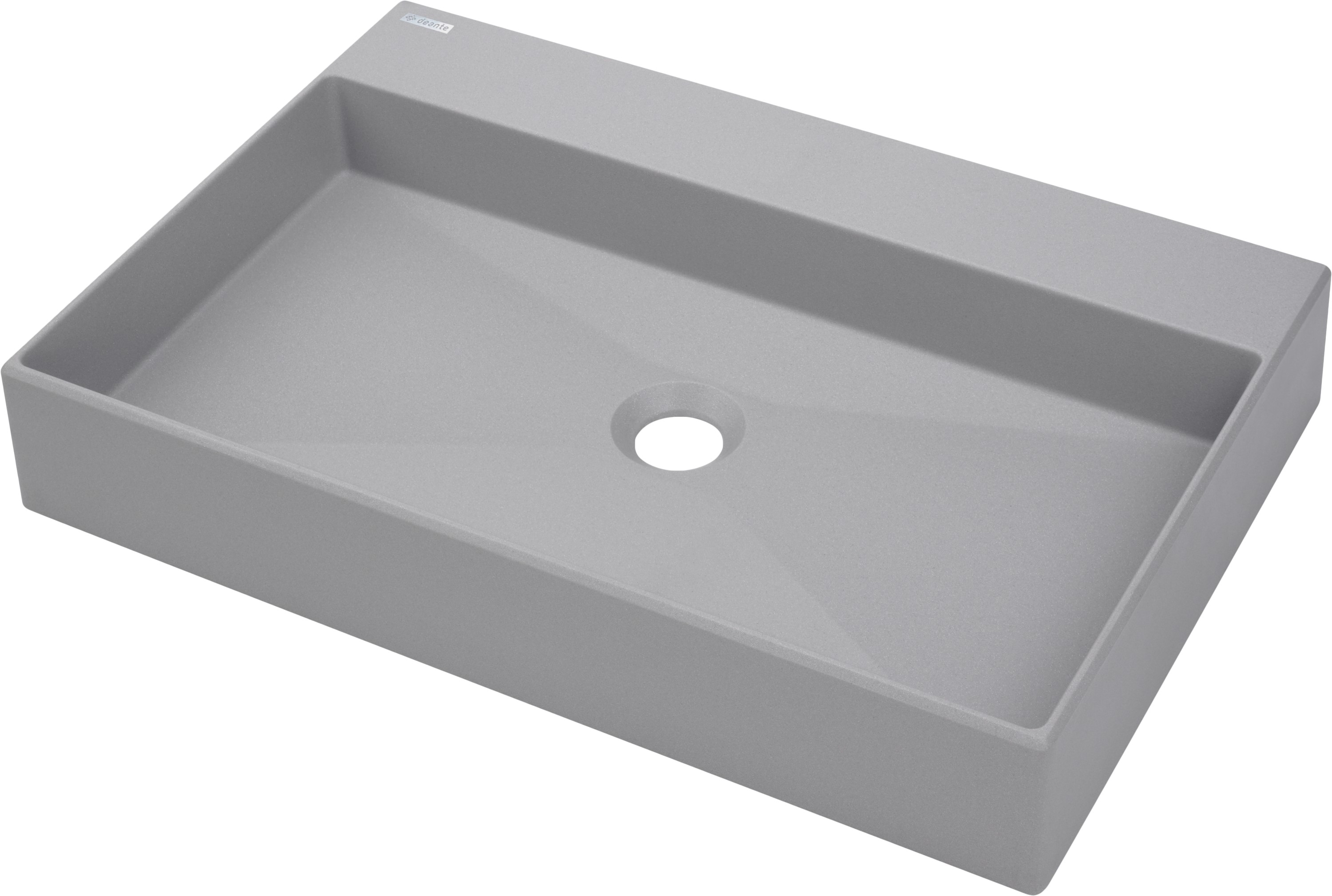 Deante Correo lavabo 60x40 cm rectangular sobre encimera gris/piedra CQR_SU6S