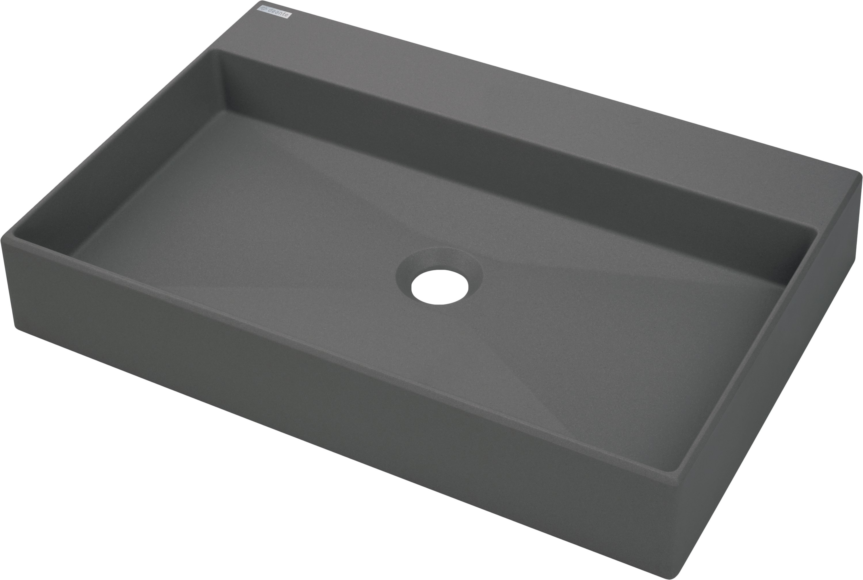 Deante Correo lavabo 60x40 cm rectangular sobre encimera antracita CQR_TU6S