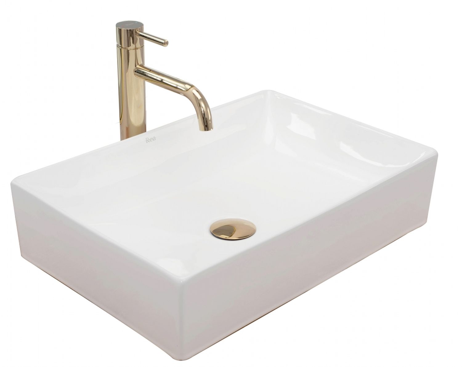Rea Inga lavabo 51x34.5 cm rectangular sobre encimera blanco REA-U1022