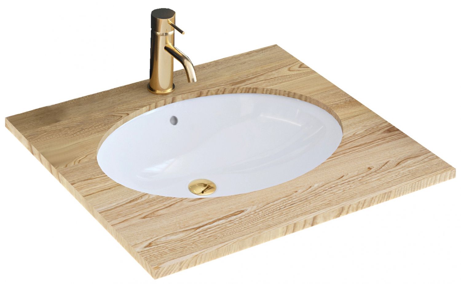 Rea Nel lavabo 47.5x39 cm oval bajo encimera blanco REA-U6330