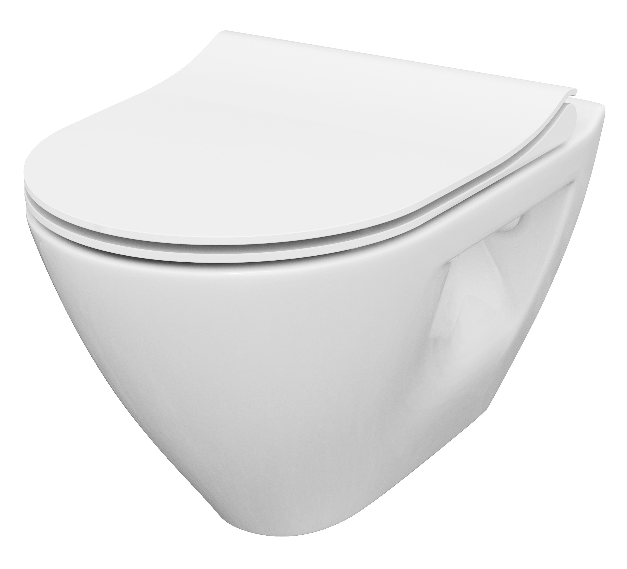 Cersanit Mille Plus taza de inodoro con asiento de cierre suave suspendido sin reborde blanco S701-454