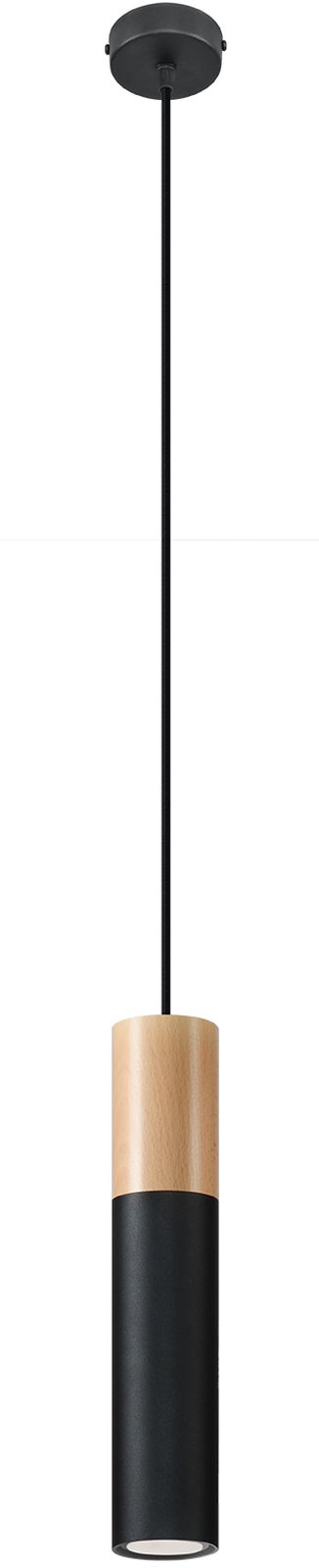 Sollux Lighting Pablo lámpara colgante 1x40 W negro-madera SL.0632