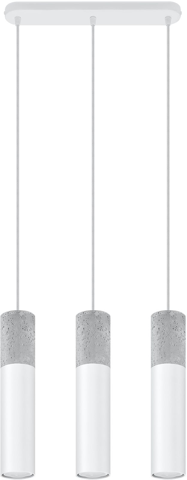 Sollux Lighting Borgio lámpara colgante 2x40 W blanco-hormigón SL.0648