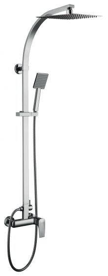 Blue Water Monaco conjunto de ducha a pared con rociador con efecto lluvia cromo MON-ZKPN.400C