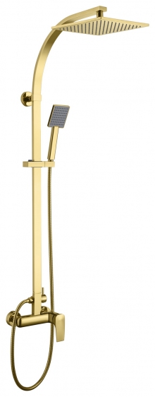 Blue Water Monaco conjunto de ducha a pared con rociador con efecto lluvia oro MON-ZKPN.400Z�OTY