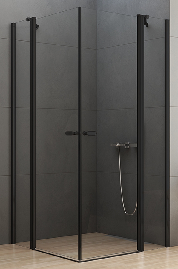New Trendy New Soleo Black cabina de ducha 100x100 cm cuadrada negro mate/vidrio transparente K-0556