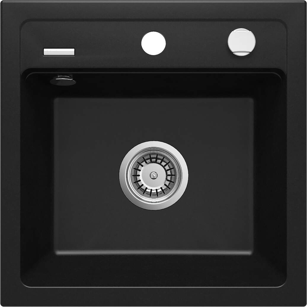 Deante Zorba fregadero de granito 44x44 cm negro ZQZ_N103