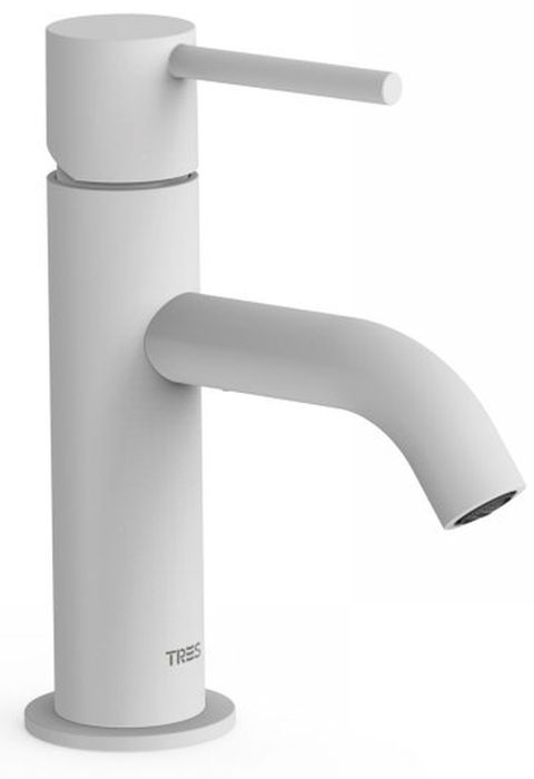 Tres Study Exclusive grifo para lavabo de pie blanco 26290301BM