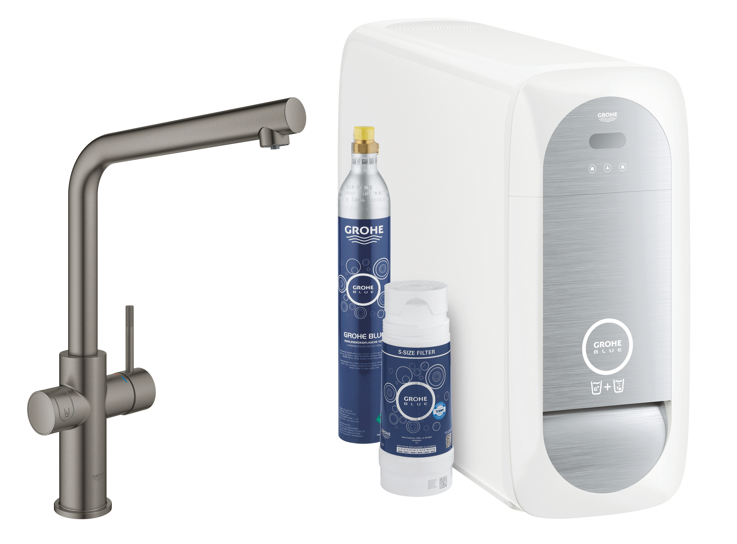 Grohe Blue grifo de cocina con filtro de pie Brushed Hard Graphite 31454AL1