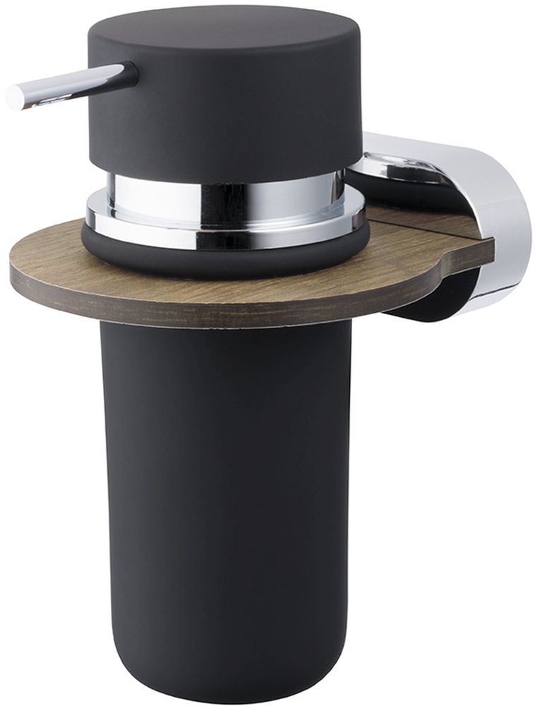 BISK Bergen dispensador de jabón 200 ml cromo-madera-negro 07101